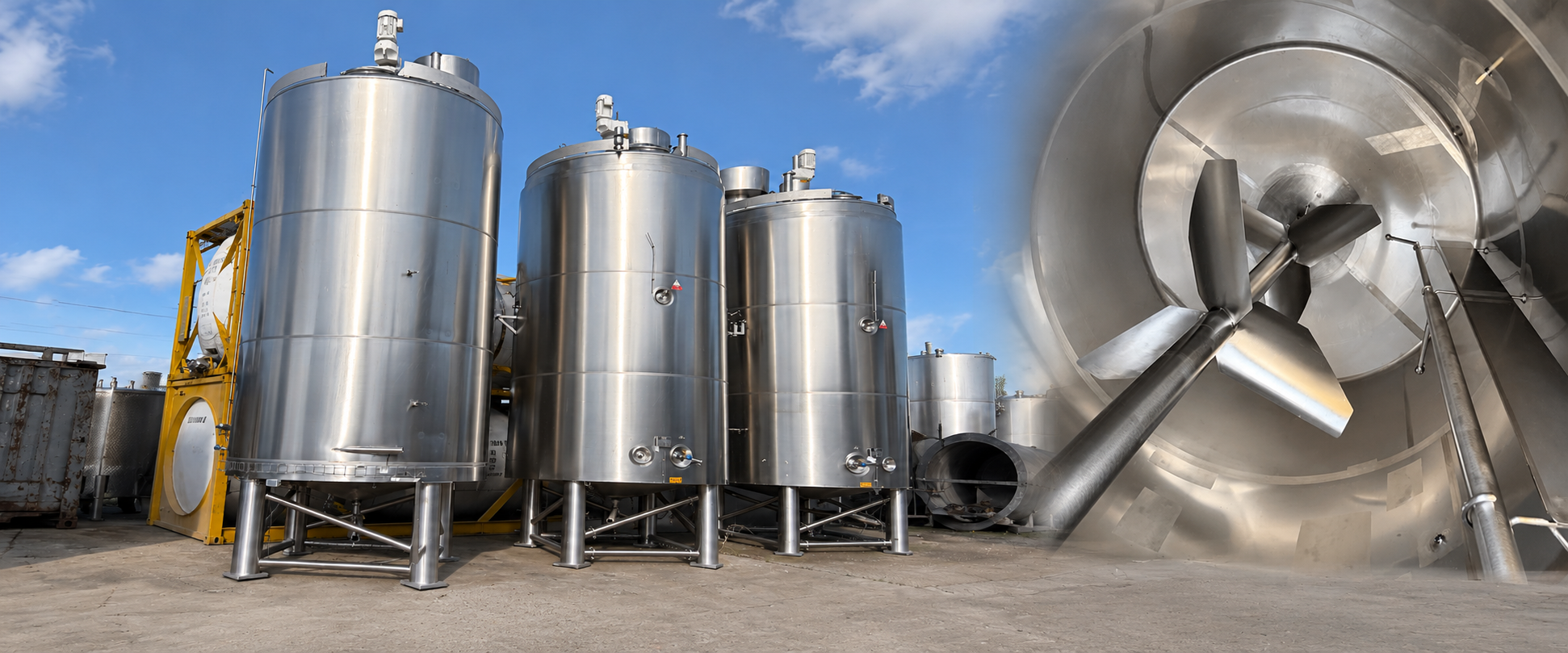 3 cuves inox agitées 28908 litres