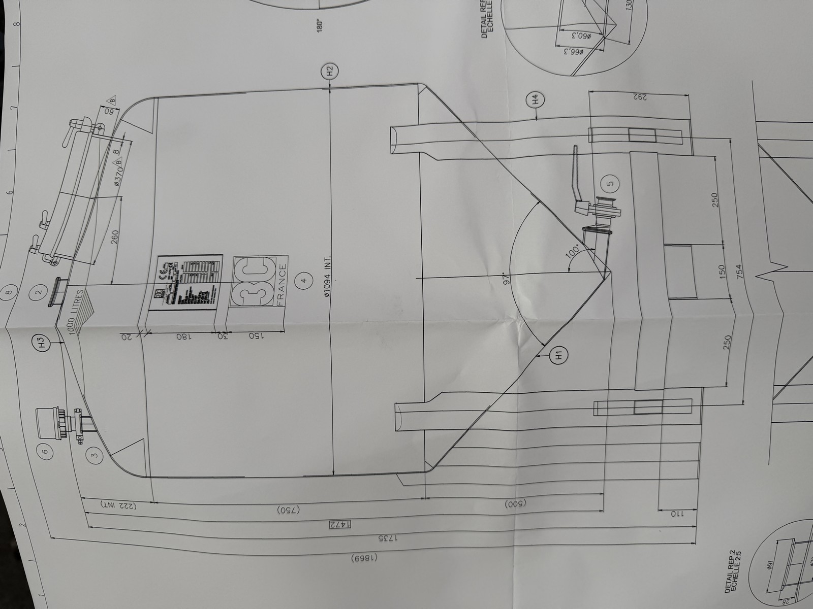 1,000L pressurized container AISI 316L - 3C model EUROPACK