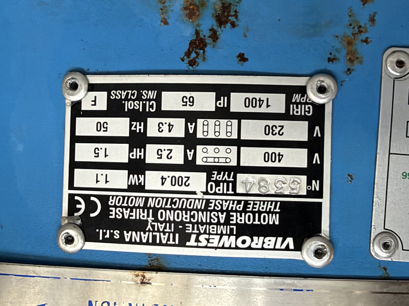 VIBROWEST 2-deck vibrating sifter Ø 900 mm model MR 36"S.11.6.DIV.KL