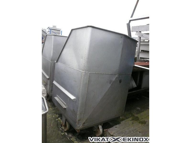 Bac inox sur roulettes 500 L