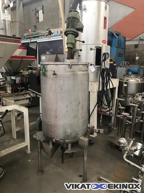 Stainless steel tank 150 liters with agitator, double jacket