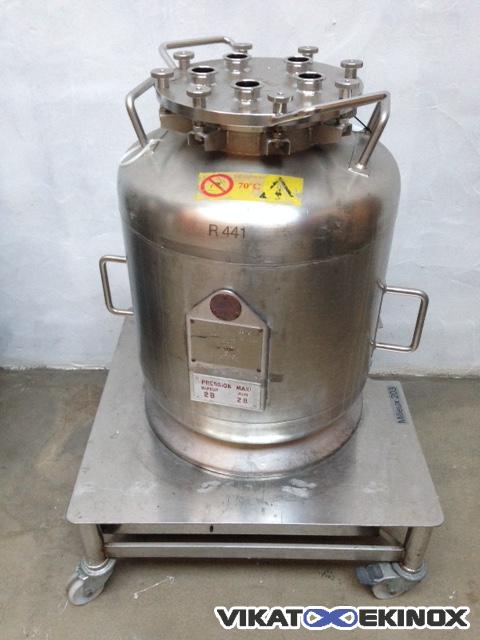 Cuve inox 316 de 83 litres, sur roues