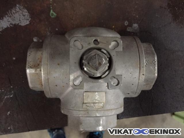 Stainless steel 3-way ball valve DN 40