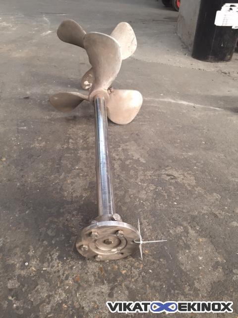Arbre d'agitation tripales inox 1250 mm