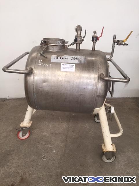 Cuve inox 250 litres inox 316Ti horizontale sur roues