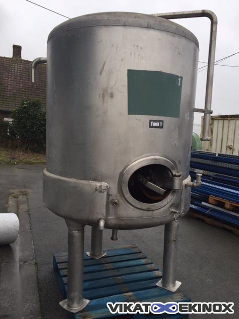 Cuve 1800 L, double enveloppe partie basse, inox 316