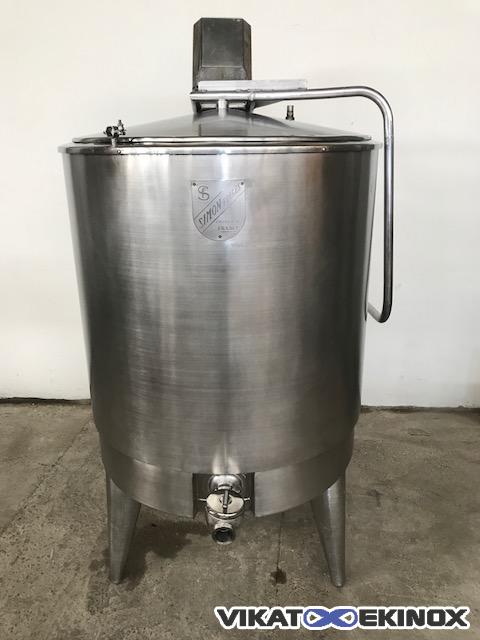 Cuve inox double enveloppe agitée 600L