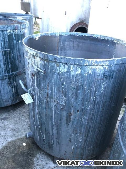 Cuve ouverte acier 900 litres total
