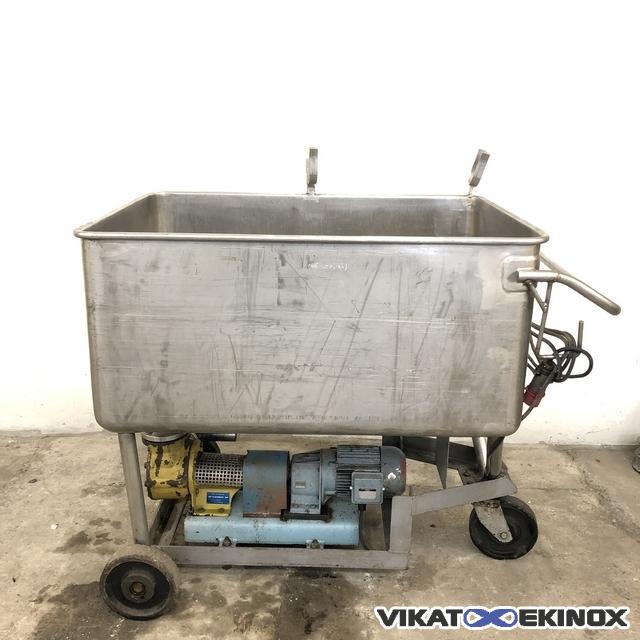 Bac inox 635 litres et pompe de vidange