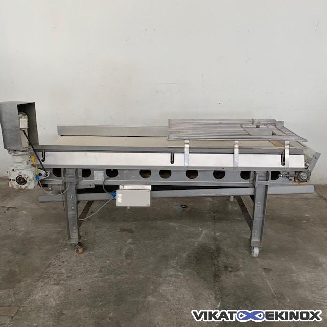 Convoyeur à bande Lg. 2100 x lg. 750 mm - Châssis inox - K-TRONSODER type WFL 800