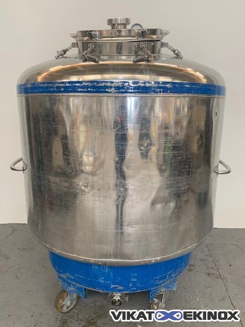 Cuve mobile sur roues 1600 L inox 316 Alfa Laval
