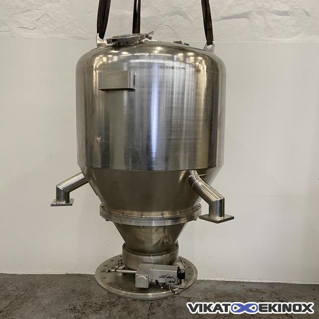 Trémie de dosage inox 700 litres avec vanne ANAG