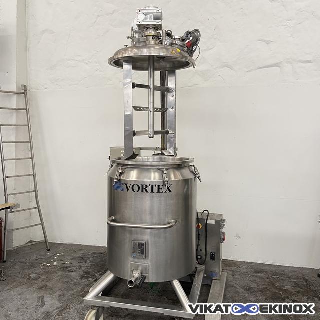 Mélangeur inox 400 litres à tête relevable VORTEX - double enveloppe