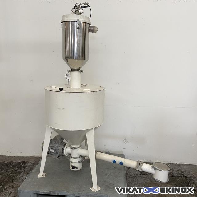 Trémie acier 190 litres avec vis