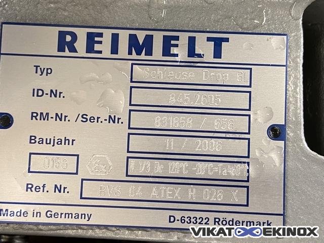 REIMELT S/S transfer hopper with filter and rotary valve