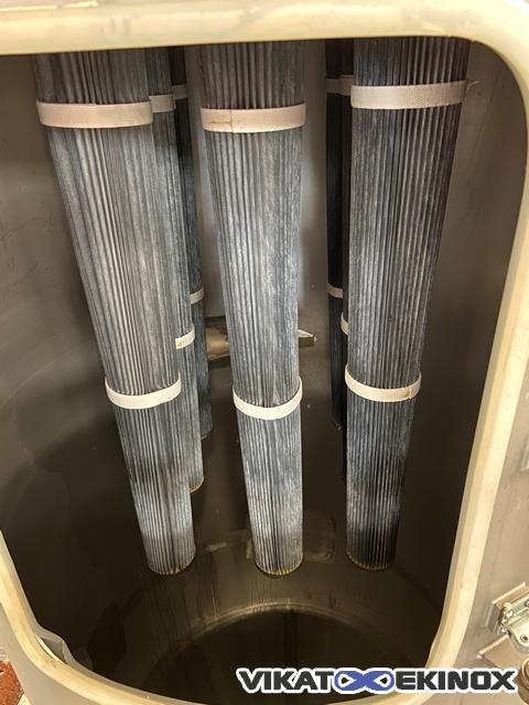 REIMELT S/S transfer hopper with filter and rotary valve