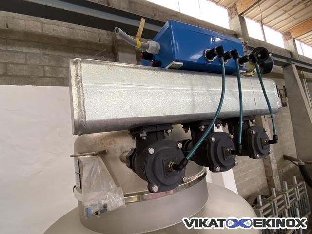 REIMELT S/S transfer hopper with filter and rotary valve