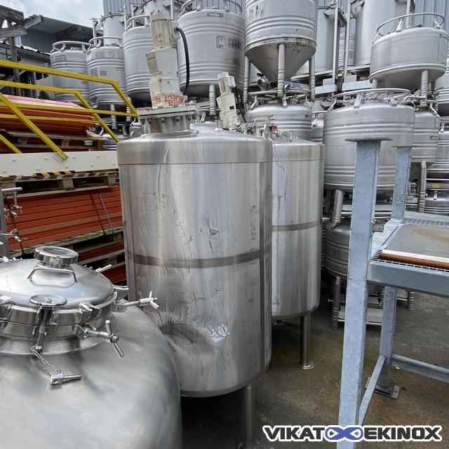 Cuve inox agitée 1200 litres -1/+2 bar HOLVRIEKA NIROTA - calorifuge inox