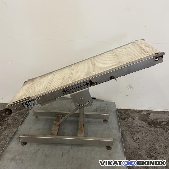 Convoyeur à bande Long. 1200 x larg. 400 mm SCHUMA type ZU-VA 1130/400/SZ