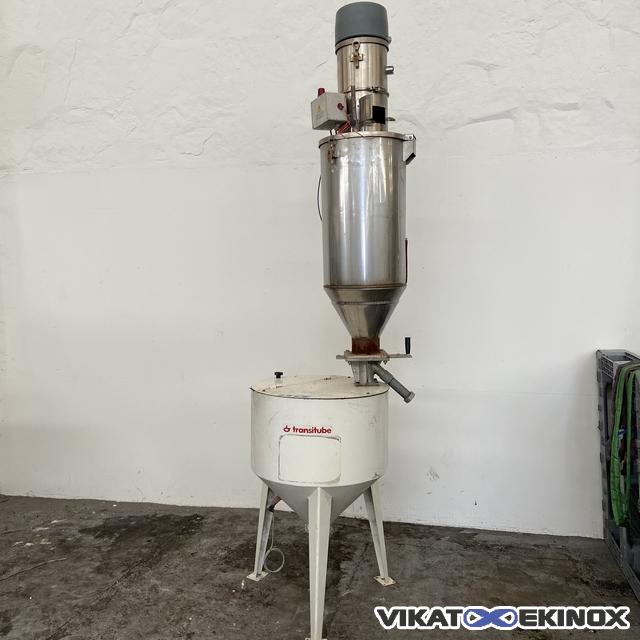 Trémie acier 190 litres TRANSITUBE et transfert pneumatique WAM