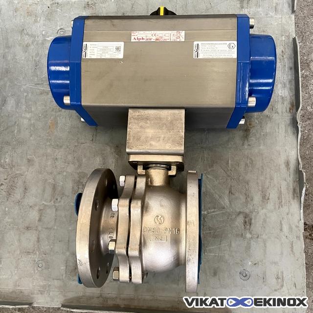 Vanne inox à boule DN80 motorisée SECTORIEL