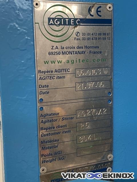 ATCS S/S reactor 710 litres -AGITEC stirrer 15 kw
