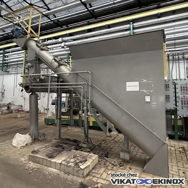 Vis inox Lg. 5500 mm élévatrice avec trémie VATRON MAU type VEA 300/9