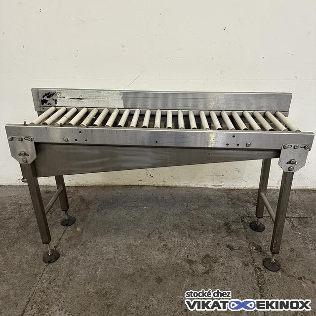 Convoyeur à rouleaux Lg. 1490 mm avec bac inox