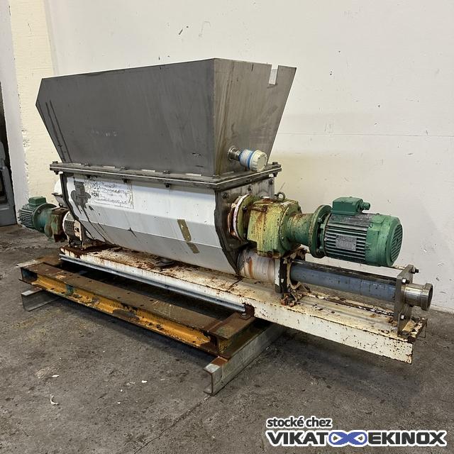 Pompe à vis excentrée avec vis de gavage et émotteur PCM type MV15IBB10 - Inox