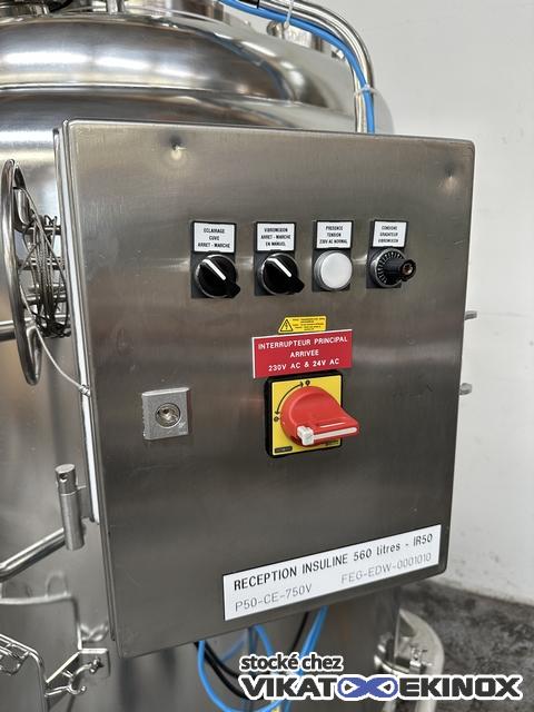 680 L. Stainless steel jacketed mixing tank - VIBRO MIXER E3 vibratory mixer