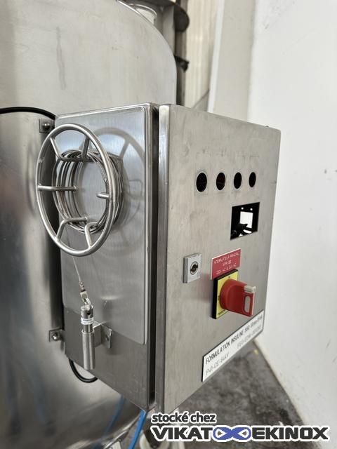 Cuve inox agitée 640 litres total - 1/+2,5 bar