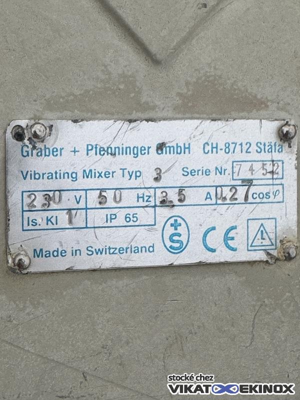 157 L S/S jacketed tank - Vibrating agitator Graber +Pfenninger type 3