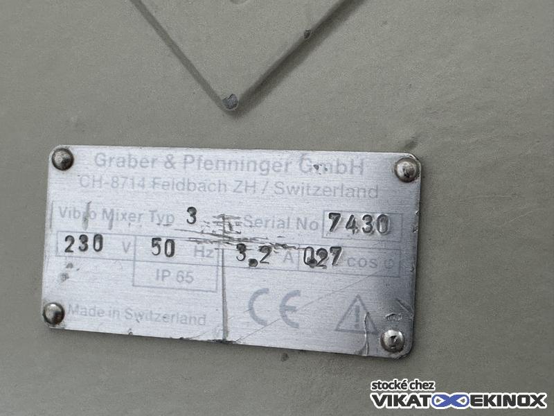 150 L S/S jacketed tank - Vibrating agitator Graber +Pfenninger type 3