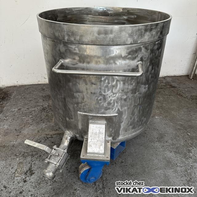 Cuve inox ouverte 600 litres total
