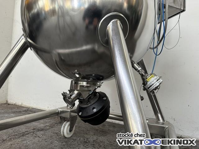 Cuve inox agitée 350 litres total  -1/+2,5 bar