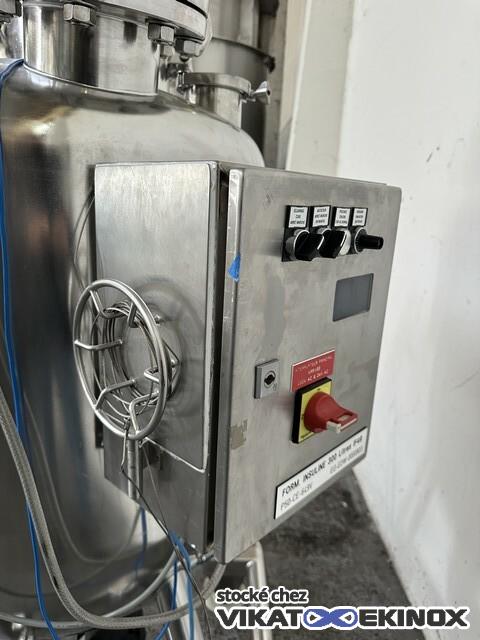 Cuve inox agitée 350 litres total  -1/+2,5 bar