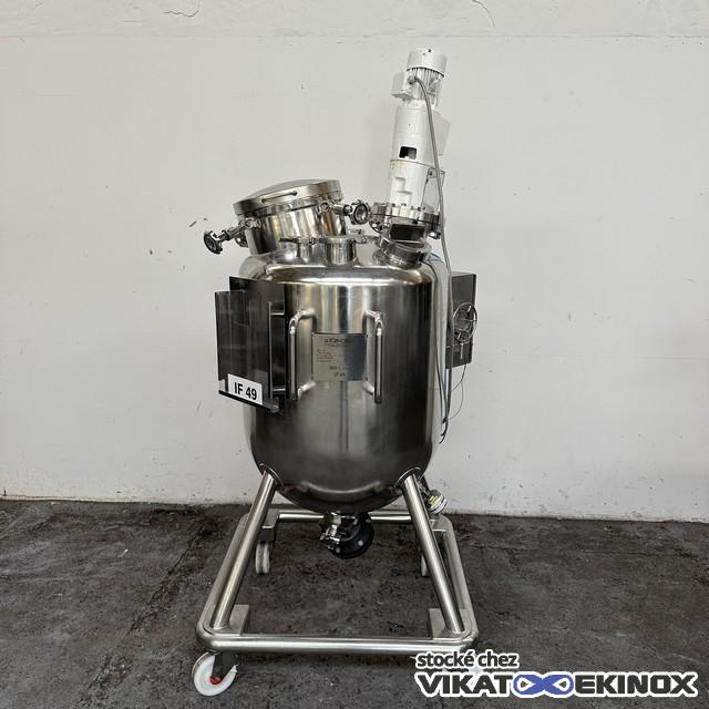Cuve inox agitée 350 litres total  -1/+2,5 bar