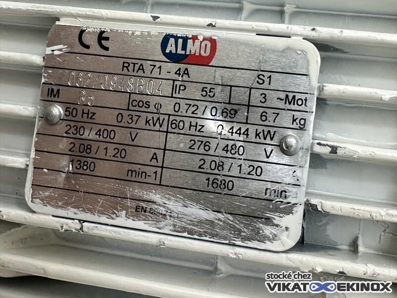 Cuve inox agitée 350 litres total  -1/+2,5 bar