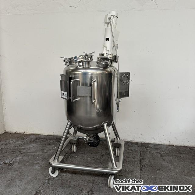 Cuve inox agitée 350 litres total  -1/+2,5 bar