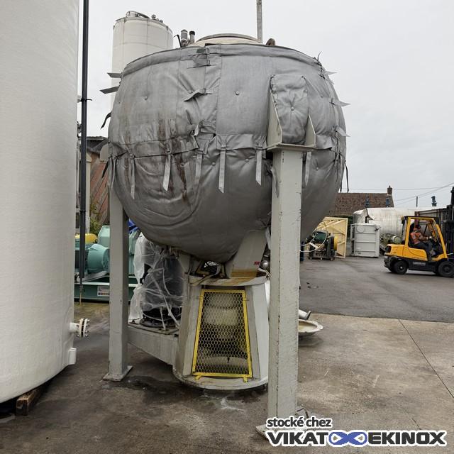 Mélangeur sphérique inox 3000 litres SEM HELIGLOBE TYPE GM 3000 - Double enveloppe