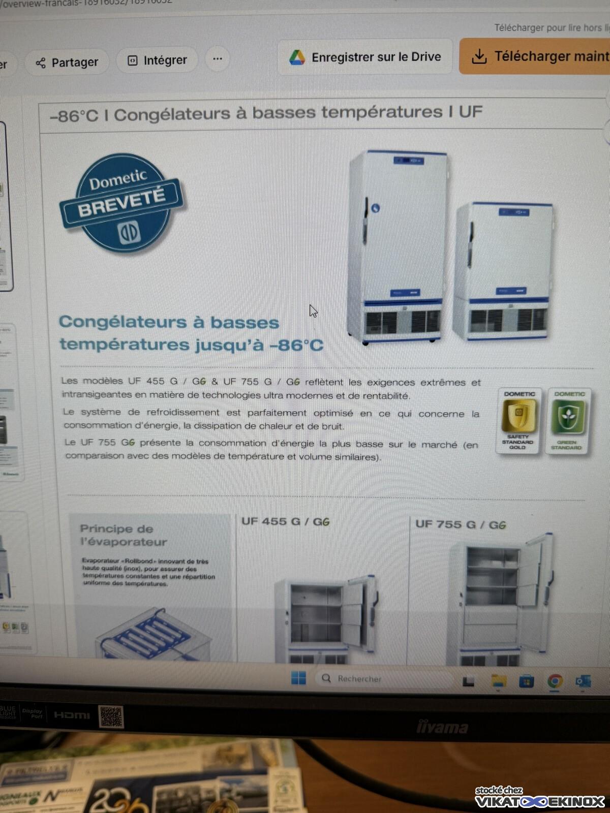 Congélateur à basse température -86°C DOMETIC type UF456