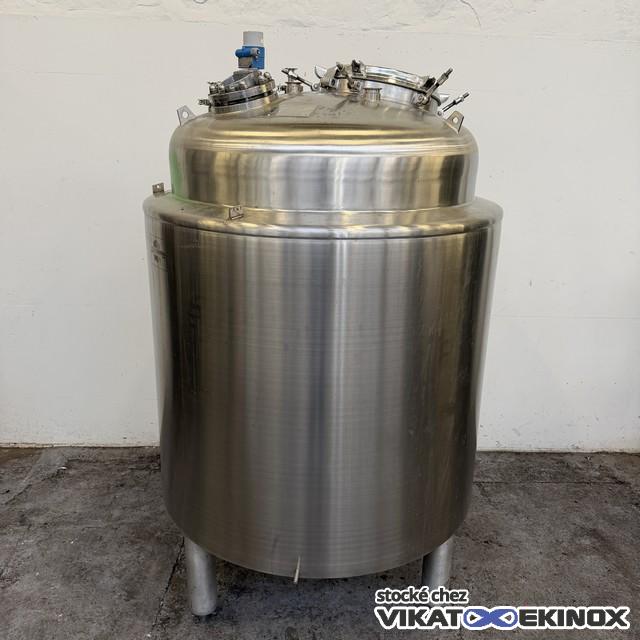 Pierre Guerin S/S double jacket agitated tank -1271 litres - Magnetic stirrer - Vacuum / + 3 bar