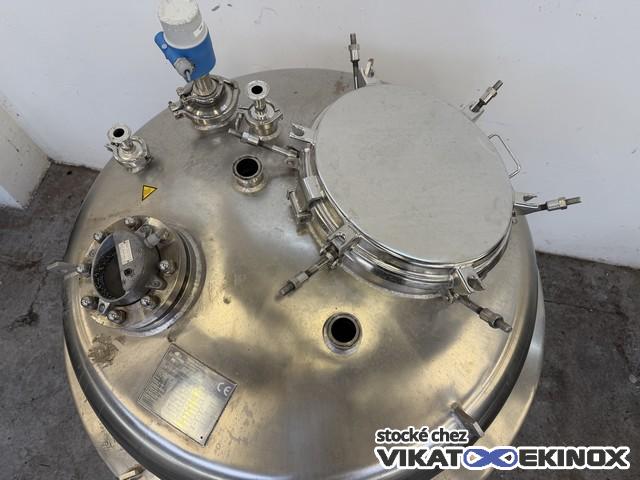 Pierre Guerin S/S double jacket agitated tank -1271 litres - Magnetic stirrer - Vacuum / + 3 bar