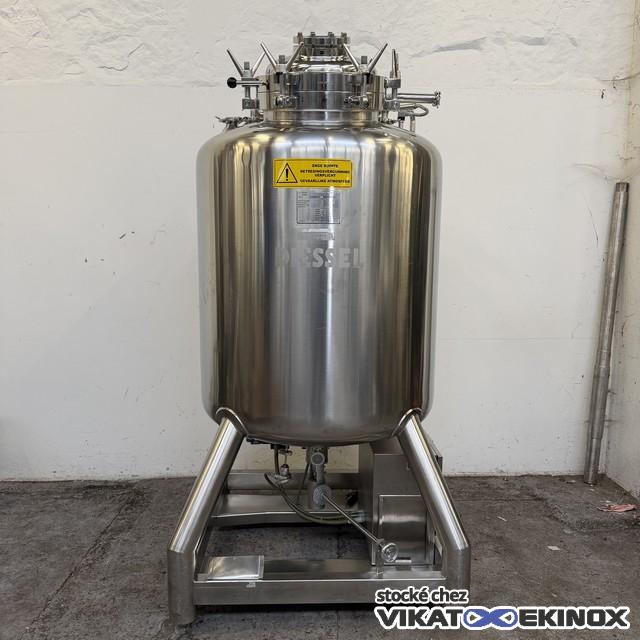 Cuve agitée 1215 litres -1/+3 bar inox 316L DIESSEL - Agitation STERIMIXER magnétique