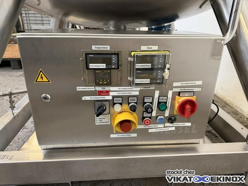 Cuve agitée 1215 litres -1/+3 bar inox 316L DIESSEL - Agitation STERIMIXER magnétique