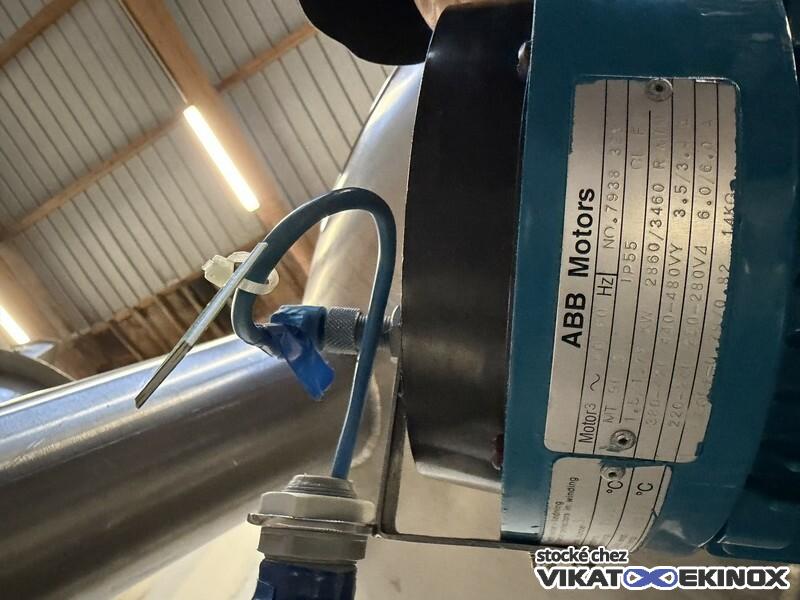 Cuve agitée 1175 litres -1/+3 bar inox 316 DIESSEL - Agitation magnétique - Calorifugée