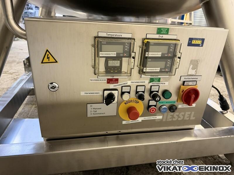 Cuve agitée 1175 litres -1/+3 bar inox 316 DIESSEL - Agitation magnétique - Calorifugée