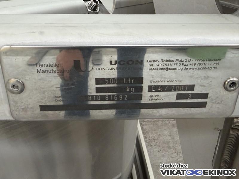 Container inox 500 litres agité UCON - Etat neuf