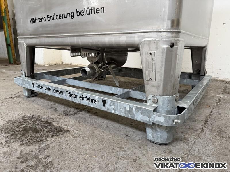 Container inox 1000 litres agité UCON - Etat neuf