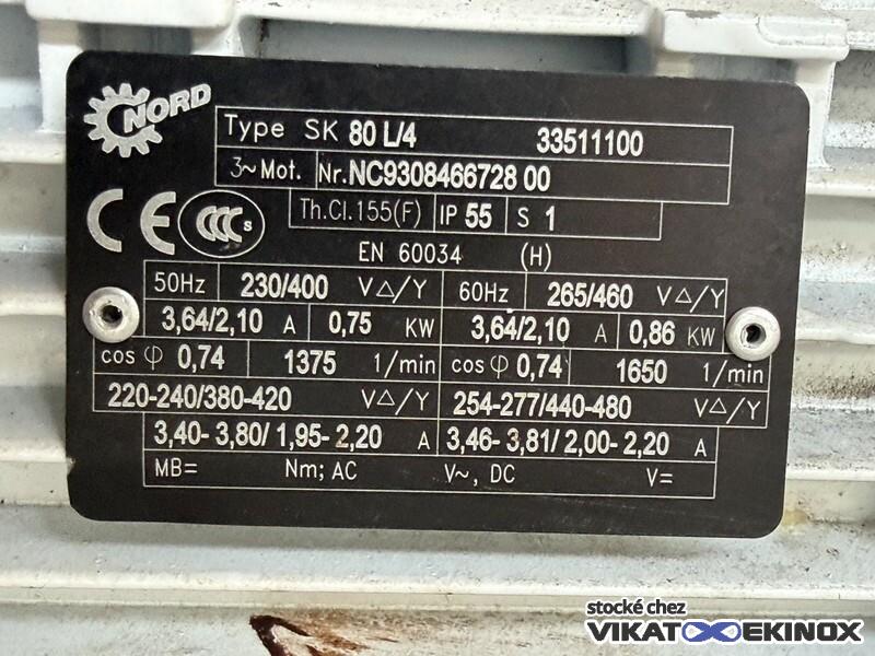 Pompe volumétrique à lobes inox 522 l/h INOXPA type SLR 1-25